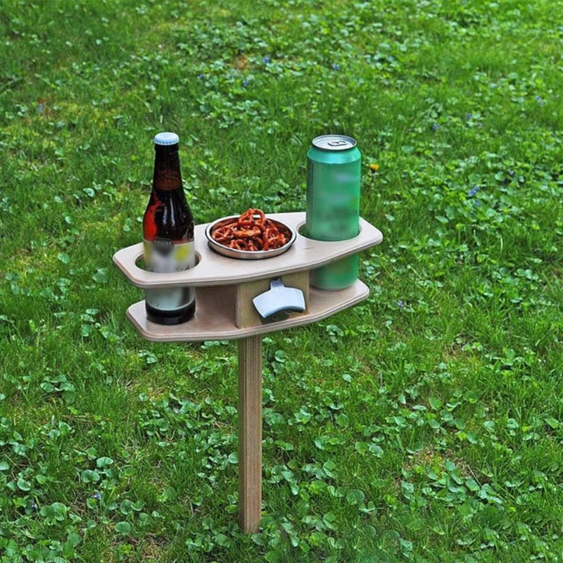 Outdoor Wine Table Portable Wine Picnic Table Wooden Wine Holder