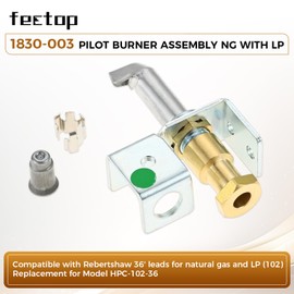 1830-003 Pilot Burner Assembly NG with LP, Compatible with Rebertshaw 36' Leads for Natural Gas and LP (102), Fit Model HPC-102-36