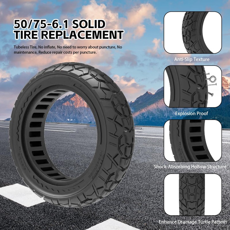 50/75-6.1 Off-road Solid Tire, 8 1/2 x2 Scooter tire, 8.5x2