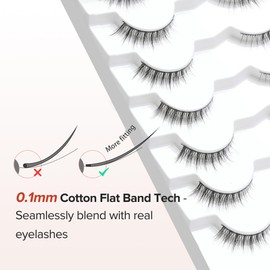 Natural Lashes Wispy Eyelashes Natural Look Short Lashes Pack 12mm Eyelashes C Curl False Lashes Thinner Band 3D Volume Fake Eyelashes 7 Pair Siligli | Siligli
