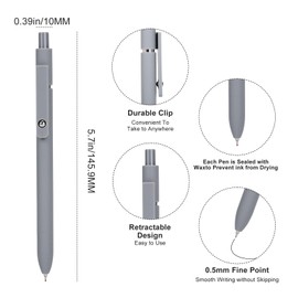 Ddaowanx Gel Pens, 0.5mm Fine Point Quick Dry Black Ink Pens Retractable, Nursing School Essentials,School Supplies, Gifts for Women (6Pcs-Black Ink)