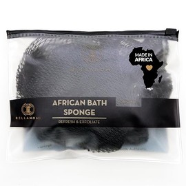 Bellanomi Esponja Exfoliante Africana Auténtica Origen Ético Nigeria 114 Largo Uso Diario Negra