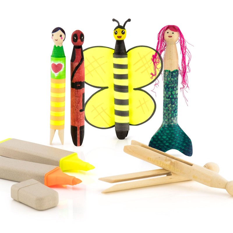Hangerworld 72 Traditional Wooden Dolly Clothes Garment Pins Pegs Washing