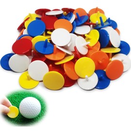Adhere Golf Ball Marker 50 100 pcs Plastic Position Ball Marker Quarter Size 0.94 inch Flat Golf Ball Marker Mix Colour (Mix Colors・100pcs)