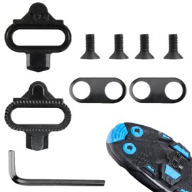 Cleats for Cycling Shoes, MTB Bicycle Shoe Cleats SPD Wedges for Mountain and Cyclo Shoes Steel Bike Cleats Pedal Set Strong Cycling Shoes Clips Ideal for Mountain Biking and Indoor Cycling (SM-SH51)