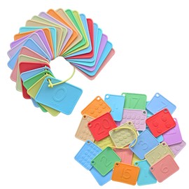 INTELLIKIDDOS Sili123s Number Flash Cards, Non-Toxic Silicone Baby Toddler Flash Cards, Montessori Sensory Number Counting Toys, Counting Manipulatives, Counters for Kids Silicone Math Flashcards