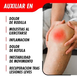 SPORTIFY Correa Meñisquera Rodillera de Soporte para Rótula con Alma de Gel de Silicón (1 pieza) para Aliviar el Dolor de Rodilla. Util en Senderismo Soccer Basketball Correr Tenis Tendonitis y Todo Tipo de Ejercicio que Involucre el Dolor de Rodilla Mate