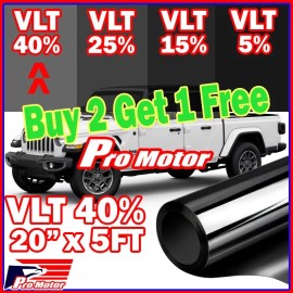 Pro Motor Uncut Window Tint Film Roll 40% VLT 20" 60" 5 Ft Office Car Home Commercial 2023