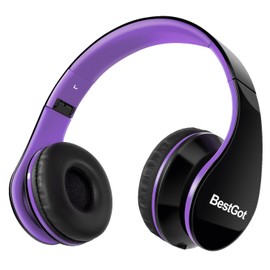 G Galice Kids Headphones for Boys Girls Adults with Microphone Volume Control Removable Audio Cable Black/Purple