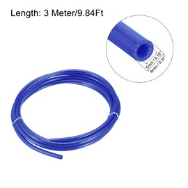 MECCANIXITY Pneumatic Air Hose PU Braid Tube 5mm(3/16'') IDx8mm(5/16'') ODx9.84Ft Blue for Air Compressor, Liquid Convey