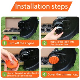 6PCS Trimmer Spool Line with 1 Strimmer Spool Cover, Compatible with Black+Decker Grass Trimmer Replace A6485 A6481 AF-100 ST5530-GB GLC3630L20-GB STC1820PC-GB BESTA530-GB BESTA525-GB