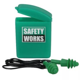 Safety Works NEW Safety Works SWX00353 REUSEABLE Corded Rubber NRR 23dB Ear Plugs 3607298