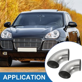 A ABSOPRO Stainless Steel 90 Degree Exhaust Elbow Pipe OD 2.75 Inch 90 Degree SS304 Stainless Steel Silver Tone (Set of 2)