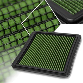 Green Reusable&Washable High Flow Drop-in Air Filter Compatible with 06-15 Mitsubishi L200/Triton