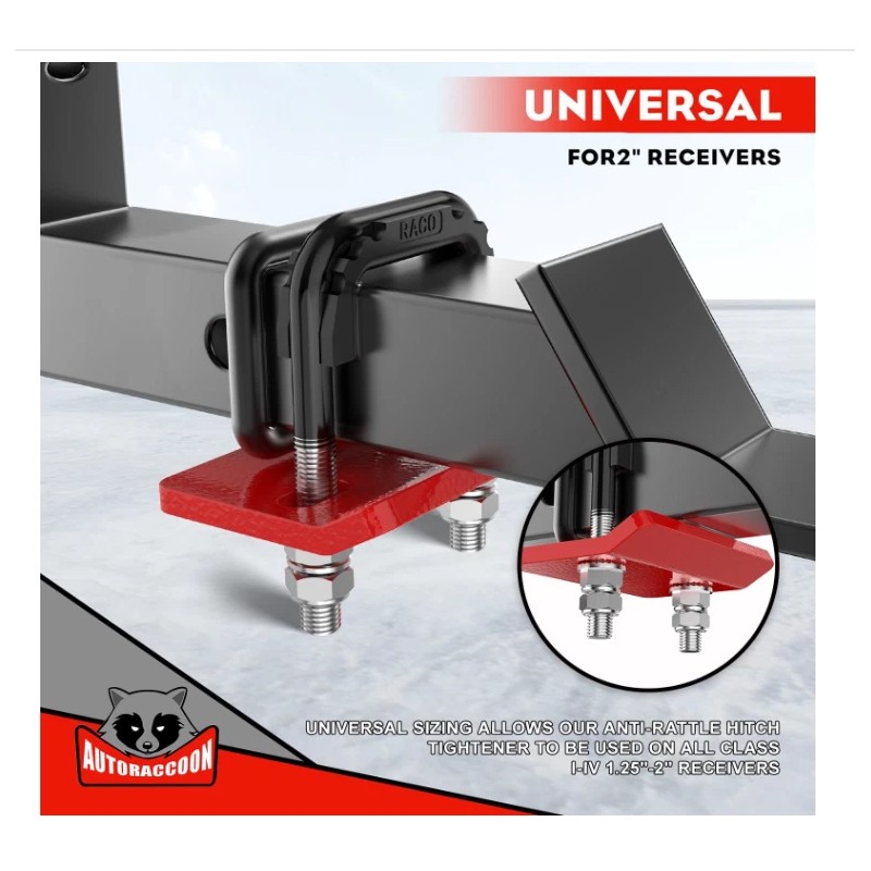 AUTORACCOON Hitch Tightener Anti-Rattle Clamp - Heavy Duty Hitch Stabilizer
