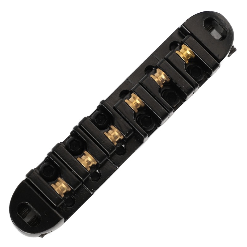 Guitar Roller Saddle Bridge Aluminium Alloy Black Tune Tailpiece Bridge