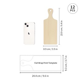 PYD Life 12 Pack Plywood Sublimation Mini Cutting Board Blanks with Handle 9.4 x 3.5 Inch,Rectangle Wood Chopping Board for Sublimation DIY Craft Christmas Thanksgiving Home Kitchen Decor