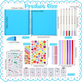 DIY Photo Album, DIY Photo Book, 80 Pages, Spiral Album Photo Albums with 6 Metallic Colour Markers, 14 Stickers, DIY Gift, Scrapbooking for Baby, Family, Anniversary (Blue)