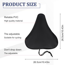 Tyqour Pack of 2 Saddle Protectors, Waterproof Bicycle with Drawstring, Elastic Bicycle Saddle Protective Cover, Saddle Cover, Waterproof Bicycle Saddle Cover, Suitable for Most Bicycle Saddles