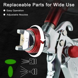 HVLP Spray Gun with 10Pcs 600ML Mixing Cups,Paint Spray Gun with 1.4/1.7/2.0mm Nozzles & Air Compressor Regulator,and Paint Sprayer Accessories,Paint Guns Automotive for Car, House Painting(Red)