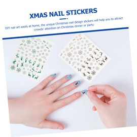 Beavorty DIY Christmas Nail Stickers Charming Vintage Snowflake Decals Nail Art Supplies