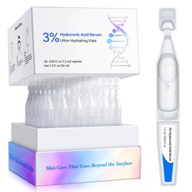 3% Hyaluronic Acid Serum Ultra-Hydrating Vials,Hyaluronic Acid, Hyaluronic Acid Serum for Face Serum for Women Anti Aging Single-Use Hyaluronic Acid Tubes Vials(1 Box of 30)