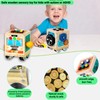 Montessori Activity Board for Kids, Sensory Activity Cube Toy Wooden