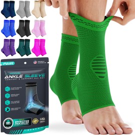 MODVEL 2-Pack Ankle Brace for Men and Women, Sprained Ankle Brace for Plantar Fasciitis Relief, Ankle Stabilizer Brace, Achilles Tendonitis Support and Foot Plantar Fasciitis Sock, Ankle Wrap Support