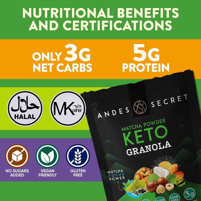 Andes Secret Matcha Powder Granola - Almonds, Walnuts & Hazelnuts