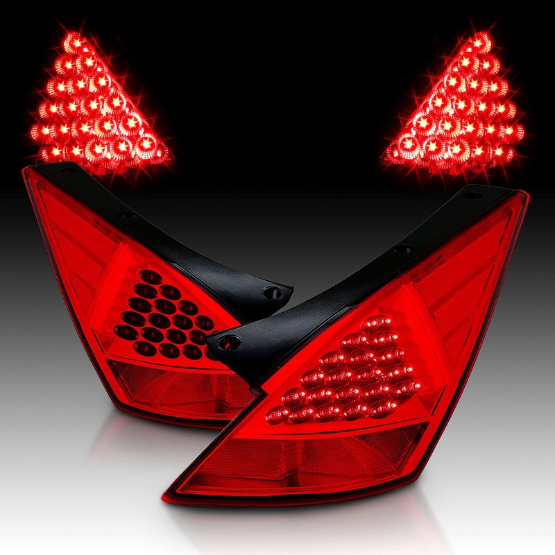 AmeriLite LED Replacement Taillights All Red Set For 350Z -