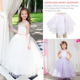 KAIAIWLUO Tutu Skirts,White Girls Petticoat Kids Skirts & Skorts Petticoat Underskirt Half Slip Petticoat for Child Kids Girl Size 3-8 Years