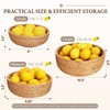 Rattan Bread Basket for Serving, Hand Woven Fruit Basket, Natural