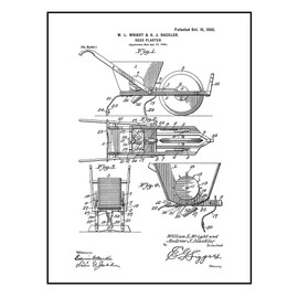 Seed-planter Patent Print Black Ink on White with Border (24" x 36") M13716