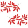 Melrose Striped Border Leaf Christmas Garlands - 4' - Set