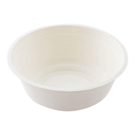 Pulp Tek 32 Ounce Bagasse Bowls, 100 Grease Resistant Biodegradable Salad Bowls - Mircowave Safe, Sustainable, White Bagasse Compostable Bowls, Reinforced Rim - Restaurantware