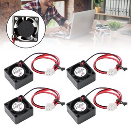 Areyourshop 4Pcs Brushless Cooling Blower Fan 12V 0.05A 2010 20x20x10mm Sleeve 2 Pin Wire