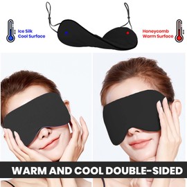 GEN'C BÉAUTY Silk Sleep Eye Mask Adjustable Ultra-Soft Eye Mask Blindfold for a Full Night's Sleep, Perfect for Travel and Naps (Black)