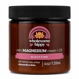 WHOLESOME HIPPY Super Sleepytime Calm Cream – Crema corporal nocturna con magnesio, melatonina, valeriana y manzanilla – Humectante vegano calmante pa
