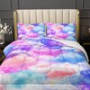 Nttopship Pink Clouds Comforter Set Queen Size for Boys Girls