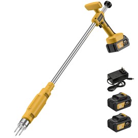 TREXEEN Weed Puller Tool,Electric Stand Up Weed Puller Tool, 21V Battery Powered w/ 2pcs 3000mAh,Heavy Duty 3-Claw Steel Root Weeder,for Dandelion Lawn Garden Yard