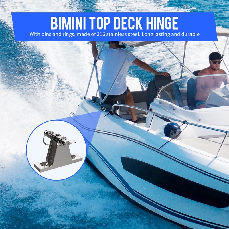 OYMLANX Bimini Top Deck Hinge Kit - 316 Stainless Steel