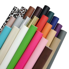 OZXCHIXU 24 Pieces Faux Leather Sheets, 24 Pieces Colored Soft PU Faux Leather Fabric Sheets for Bows,Leather Earrings Making, Keychains, Wallet,A5 Size,24 Colors)