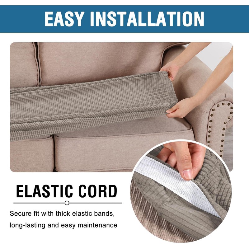 H.VERSAILTEX Super Stretch Individual Seat Cushion Covers - Sofa &