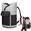 BeeGreen Grey-Black-Laundry-Bag-Backpack-Extra-Large-Heavy-Duty, 125L Portable Travel Laundry Backpack with Shoulder Straps