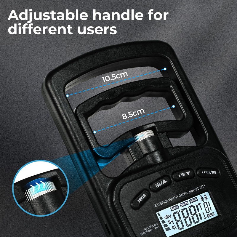 Centra Hand Dynamometer Grip Strength Trainer, Digital Hand Grip Strength