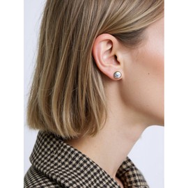 ALRNBY Turquoise Stud Earrings for Women Dainty 18K Gold Plated Earrings Western Jewelry Trendy Gift Flower Leaf Boho Earrings Dangle (Gold Stud-White)