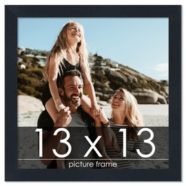 Poster Palooza 13x13 Frame Black 1 1/8" Wide Solid Wood Picture Square Frame - Picture Frame Includes UV Acrylic, Foam Board Backing, & Hanging Hardware!