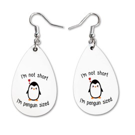 Novelty Fun Dangle Earrings Set | Cute Girls Womens Jewelry Earings | Double Sided Print | Holiday Gifts | Not Short Penguin Sized XMAS Adorable Fashion Accessories