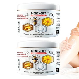 2 Stück Todahof Bienengift Creme, Professionelle Bienengiftsalbe für alle Hauttypen