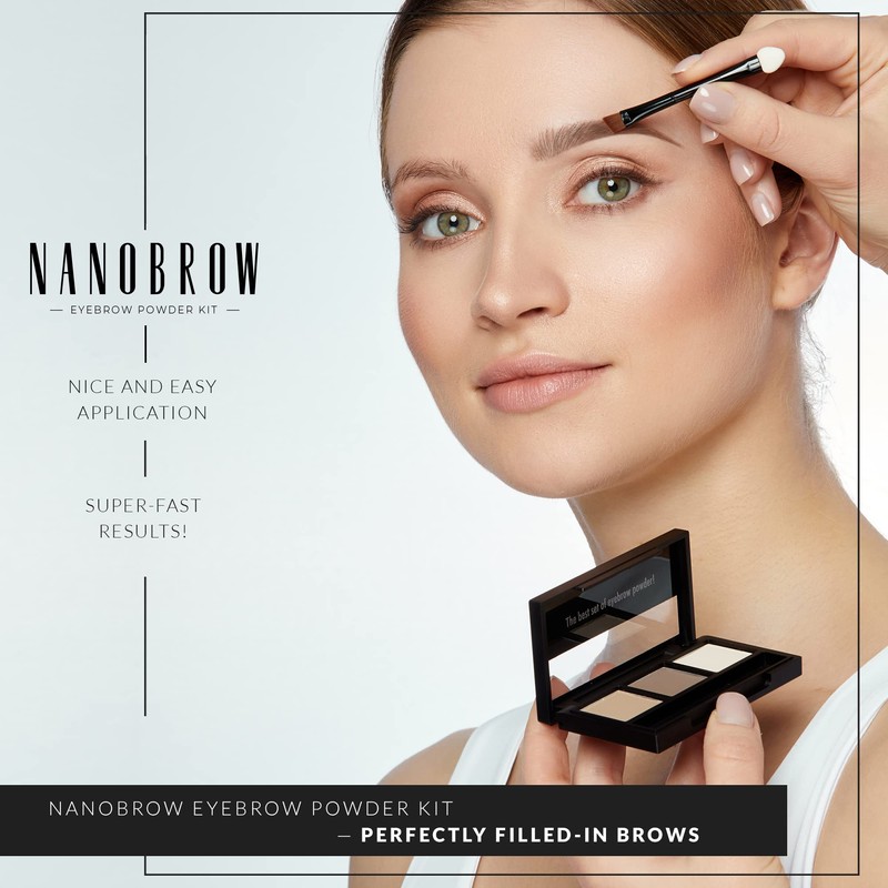 Eyebrow Makeup Set Nanobrow Eyebrow Powder Kit Dark - Durable